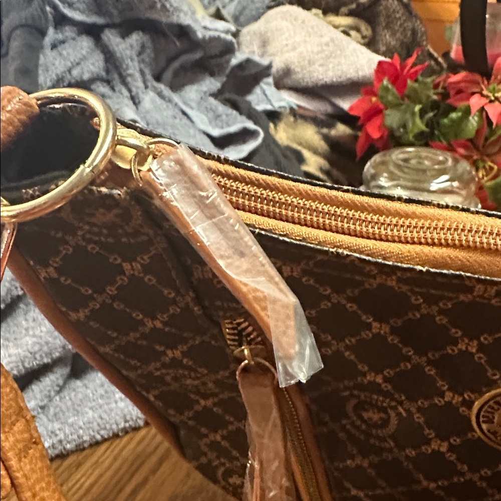 NWT Beverly Hills Polo Club brown  Patterned Womens Bag - Picture 6 of 12